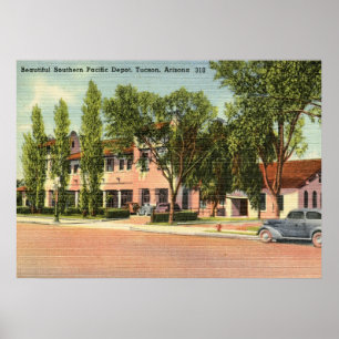 Southern Pacific Depot, Tucson, AZ Vintage Poster