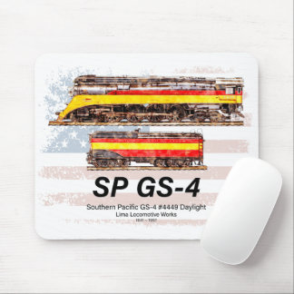 Southern Pacific GS-4 Daylight Locomotive profile Mouse Pad