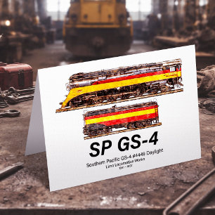 Southern Pacific GS-4 Daylight Steam Locomotive Thank You Card