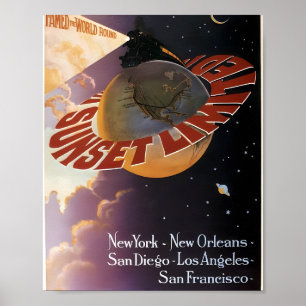 Southern Pacific Lines - Retro travel Poster