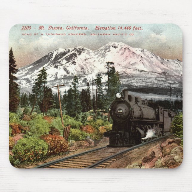 Southern Pacific Mt. Shasta 1912 Vintage Mouse Pad (Front)