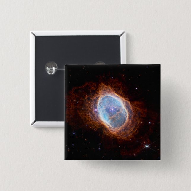 Southern Ring Nebula Space James Webb Telescope 2 Inch Square Button (Front & Back)