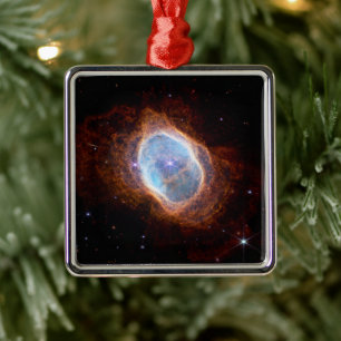 Southern Ring Nebula Space James Webb Telescope Metal Ornament