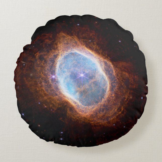 Southern Ring Nebula Space James Webb Telescope Round Pillow (Front)