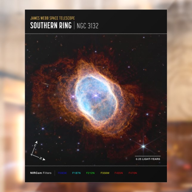Southern Ring Nebula Space James Webb Telescope Window Cling (Sheet 2)