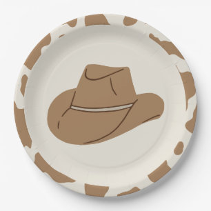 Southern Rodeo Neutral Cowboy Birthday Paper Plate