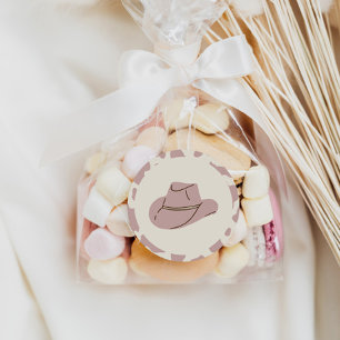 Southern Rodeo Pink Cowgirl Birthday Classic Round Sticker