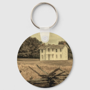 Southern Rural Landscape Rustic colonial Farmhouse Keychain