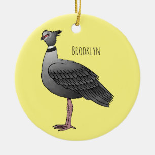 Southern screamer bird cartoon illustration ceramic ornament