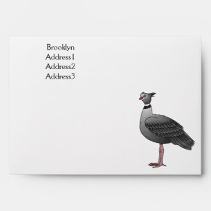 Southern screamer bird cartoon illustration envelope