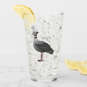 Southern screamer bird cartoon illustration glass