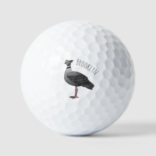 Southern screamer bird cartoon illustration golf balls