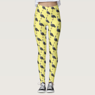 Southern screamer bird cartoon illustration leggings