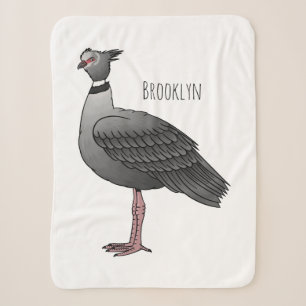 Southern screamer bird cartoon illustration sherpa blanket