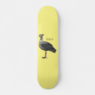 Southern screamer bird cartoon illustration skateboard