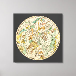 Southern Sky Star Chart and Constellations Map Canvas Print