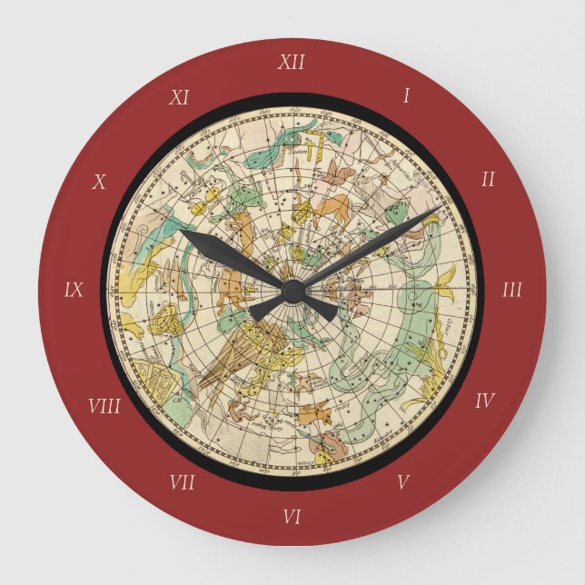 Southern Sky Star Chart and Constellations Map Large Clock (Front)