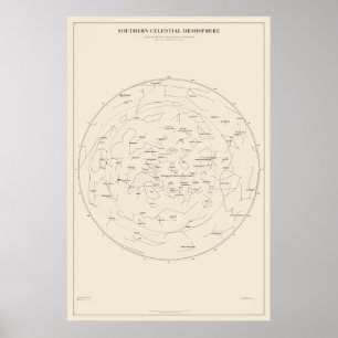 Southern Sky Star Chart Poster