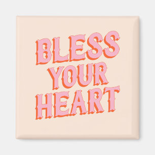 Southern Snark: Bless Your Heart (pink & orange) Magnet