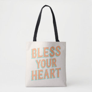 Southern Snark: Bless Your Heart (teal & coral) Tote Bag