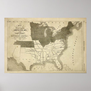 Southern States 1861 Map Print