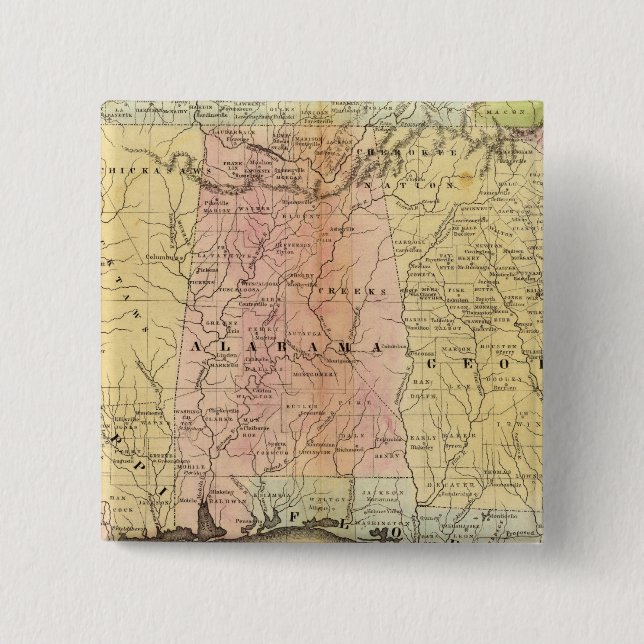 Southern States 2 Inch Square Button (Front)
