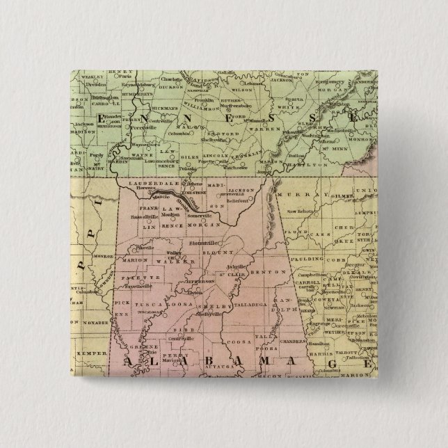 Southern States Olney Map 2 Inch Square Button (Front)