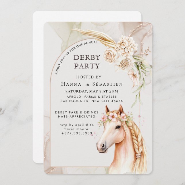 Southern Style Derby Party Invitation (Front/Back)