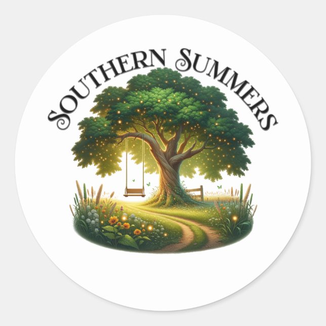 Southern Summers Classic Round Sticker (Front)
