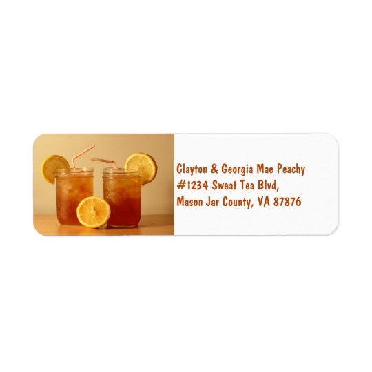 Southern Sweet Tea for Two in Mason Jars Return Address Label