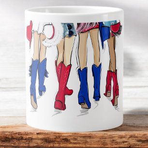 Southern Texas Ladies Cowboy Boots Hats Custom Large Coffee Mug