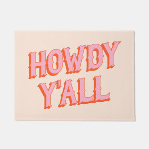 Southern Welcome: Howdy Y'all (old west letters) Doormat