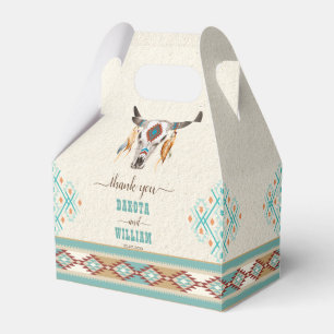 Southern western boho folk patterns wedding favor box