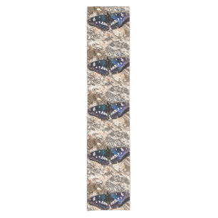 Southern White Admiral Blue Butterfly Painting Short Table Runner