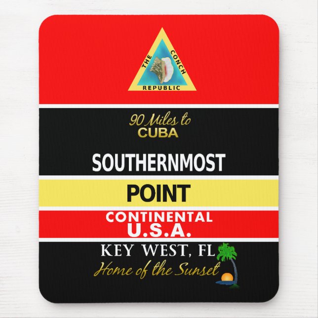 Southernmost Point Buoy Key West Mouse Pad (Front)