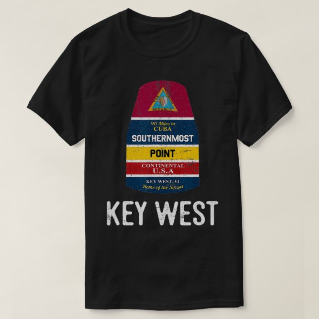 Southernmost Point Key West Florida Keys Souvenir  T-Shirt (Design Front)