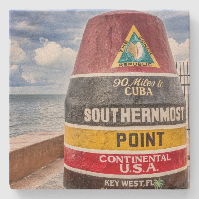 Southernmost Point Key West Stone Coaster (Front)