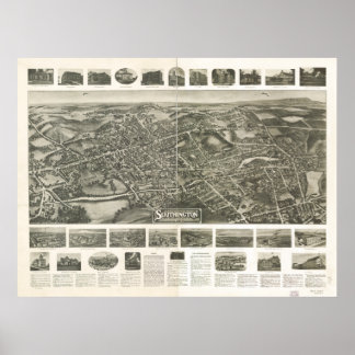 Southington Connecticut 1914 Panoramic Map Poster
