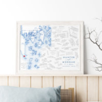 Southport Maine Mariage Moderne Poster du livre d'