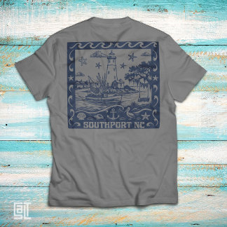 Southport NC Coastal Lighthouse Nautical  T-Shirt