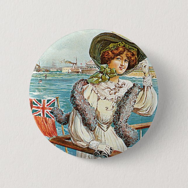 Southsea and Portsmouth 2 Inch Round Button (Front)