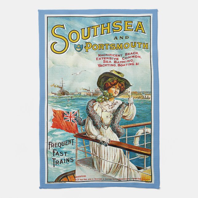 Southsea and Portsmouth Kitchen Towel (Vertical)