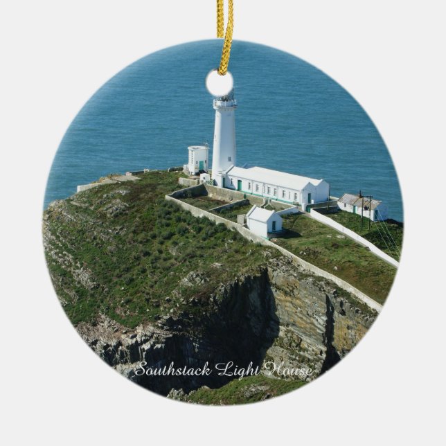 Southstack Light House Wales. Ceramic Ornament (Front)