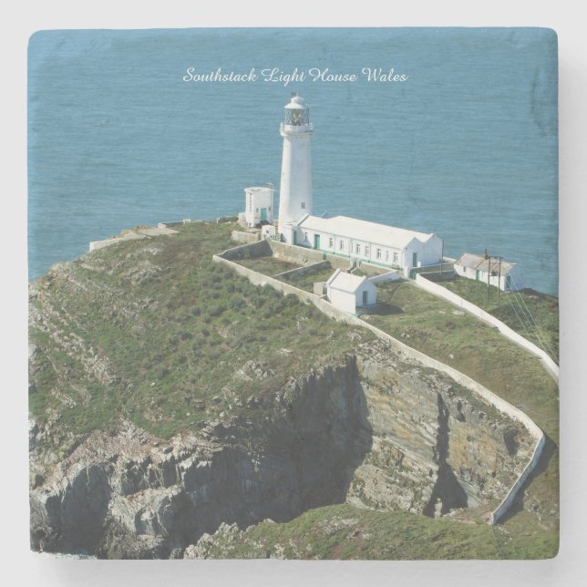 Southstack Light House Wales. Stone Coaster (Front)