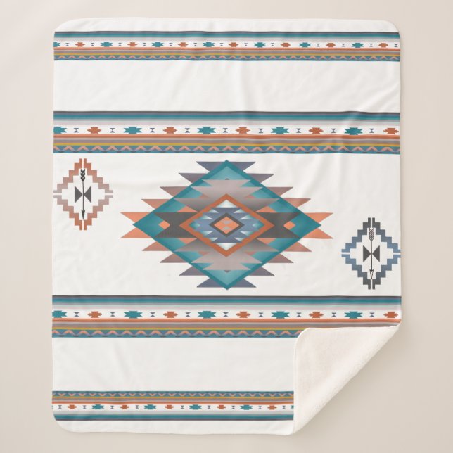 Southwest 6, changeable colour sherpa blanket (Front)