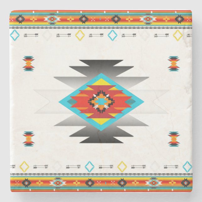 Southwest 8 pattern stone coaster (Front)