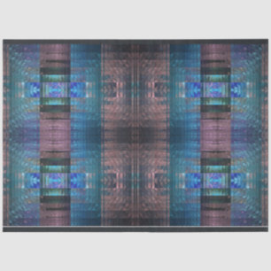 Southwest Abstract Fractal Pattern Blue Decoupage Tissue Paper