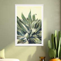 Southwest Agave Watercolor Sage Green and Yellow
