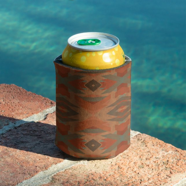 Southwest American Indian Inspired Art Pattern Can Cooler (In Situ Pool)