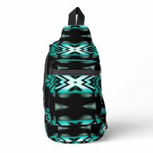 Southwest Aqua & Black Design Sling Bag